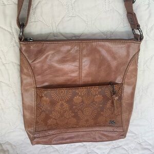 The Sak, Lucia, Brown Shoulder/Crossbody Bag with High-Quality Leather.